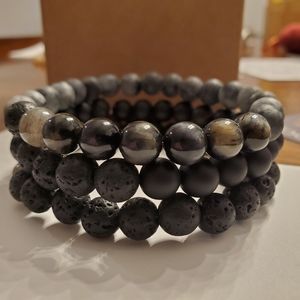 Mala Bracelet Stack Tiger's Eye, Lava & More